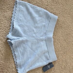 abercrombie kids Pale Blue Knit Shorts with Scalloped Hem